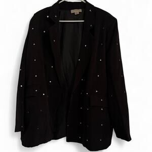 Black starry night mirror embellished blazer